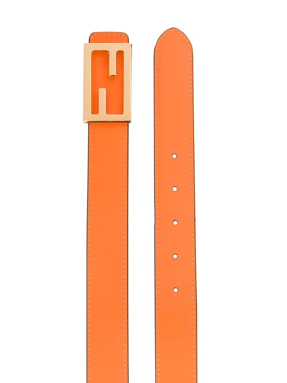 leather FF Baguette buckle belt - 2