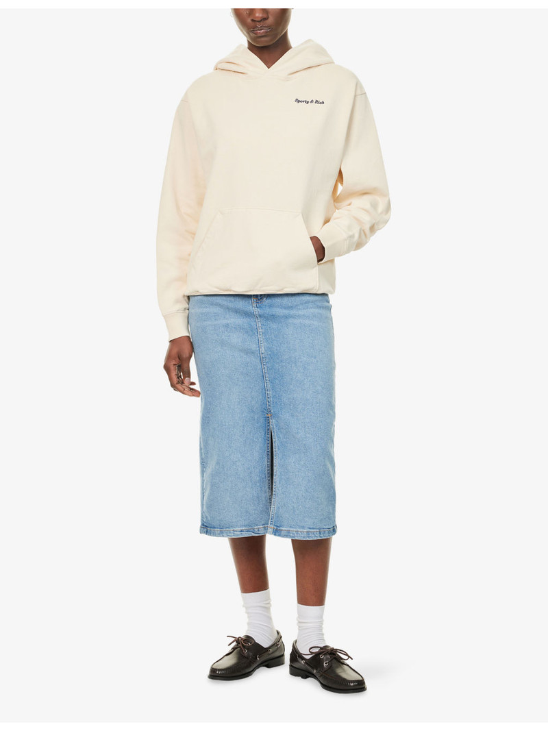 Sporty & Rich Eden Crest Embroidered Cotton Hoodie outlook