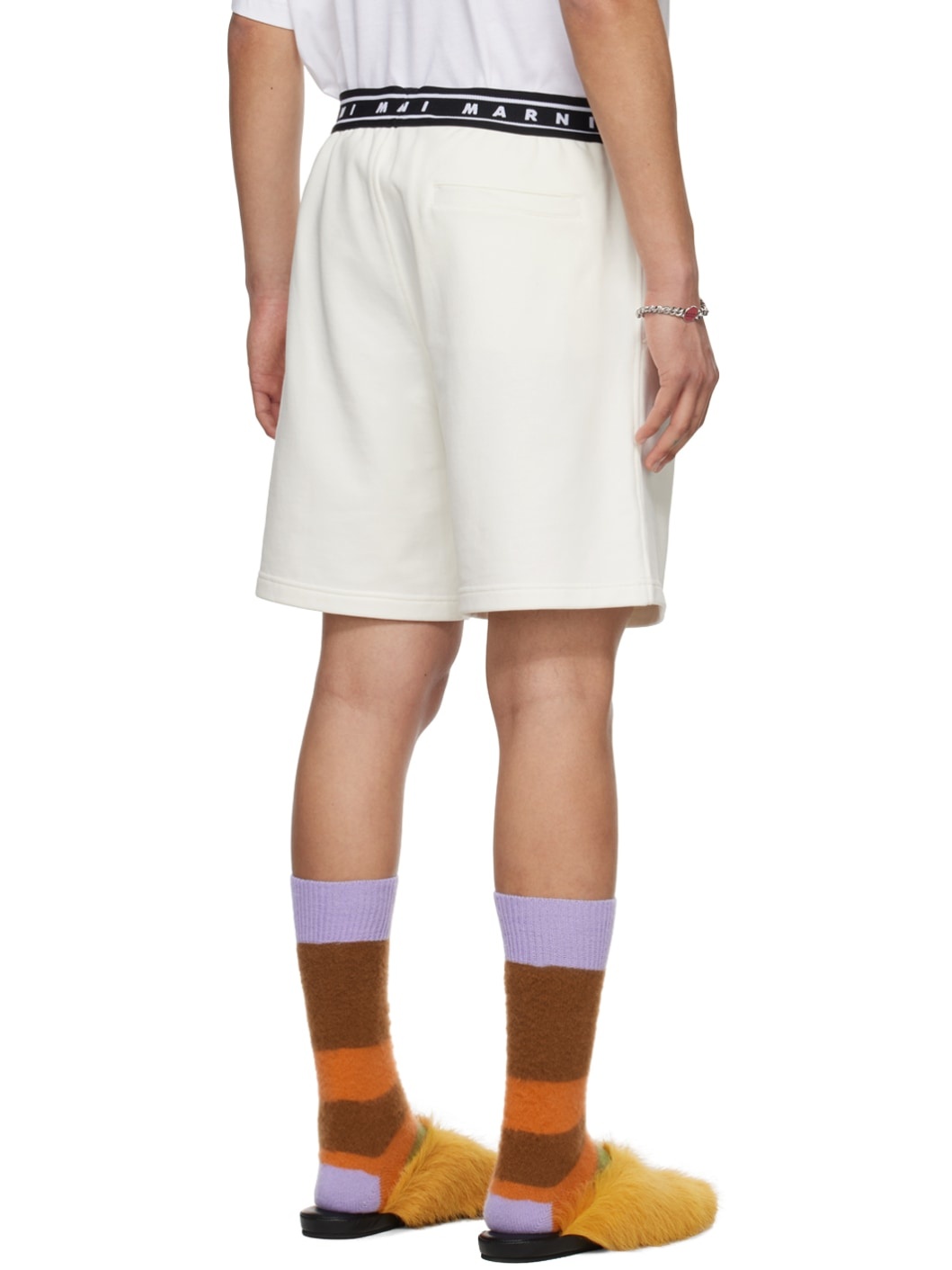 White Jacquard Shorts - 3