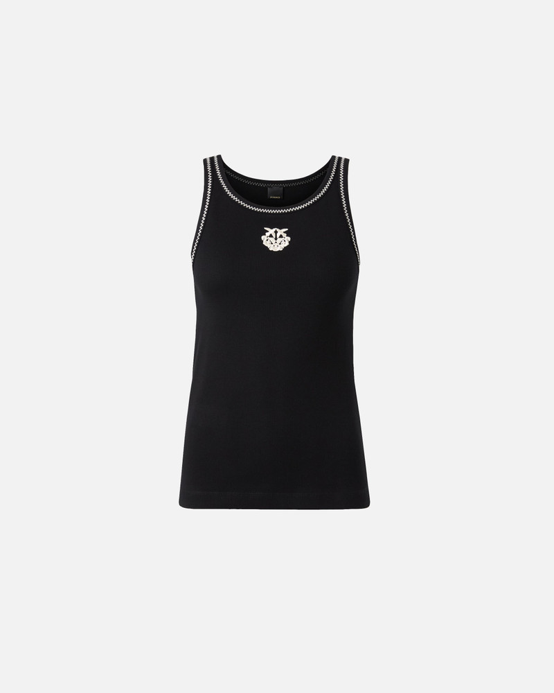 RIBBED VEST TOP WITH LOVE BIRDS EMBROIDERY 1