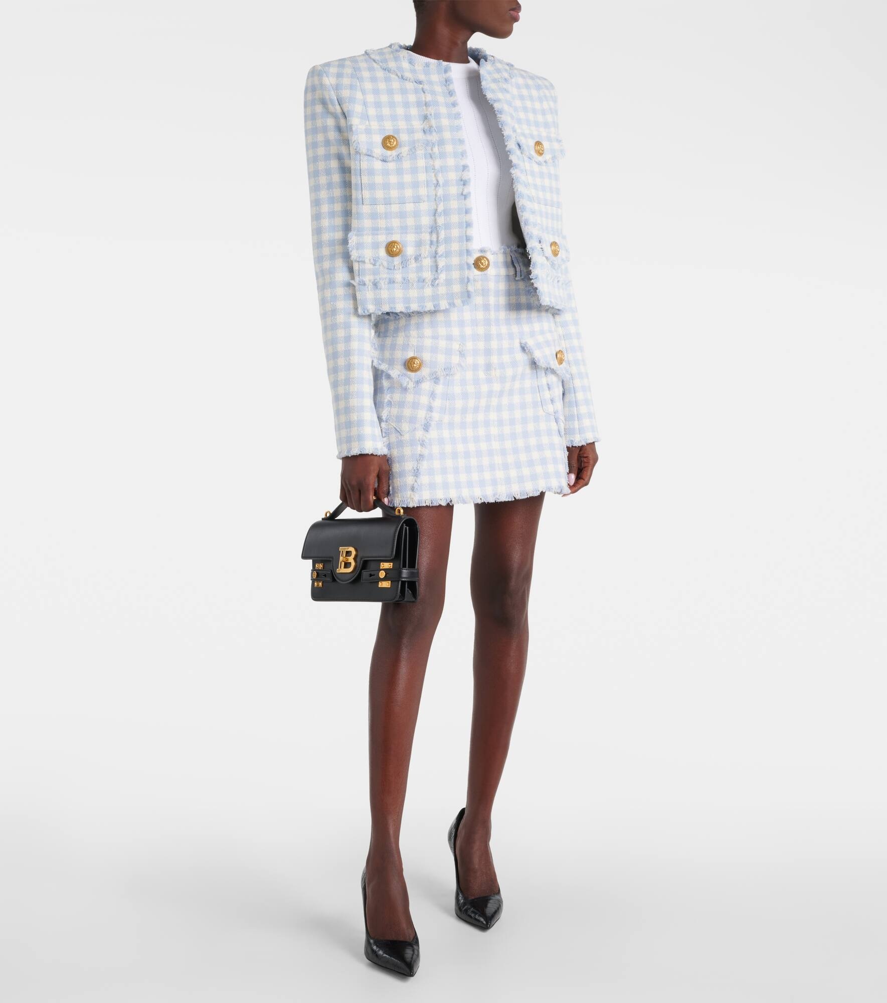 Checked cotton-blend tweed miniskirt - 2