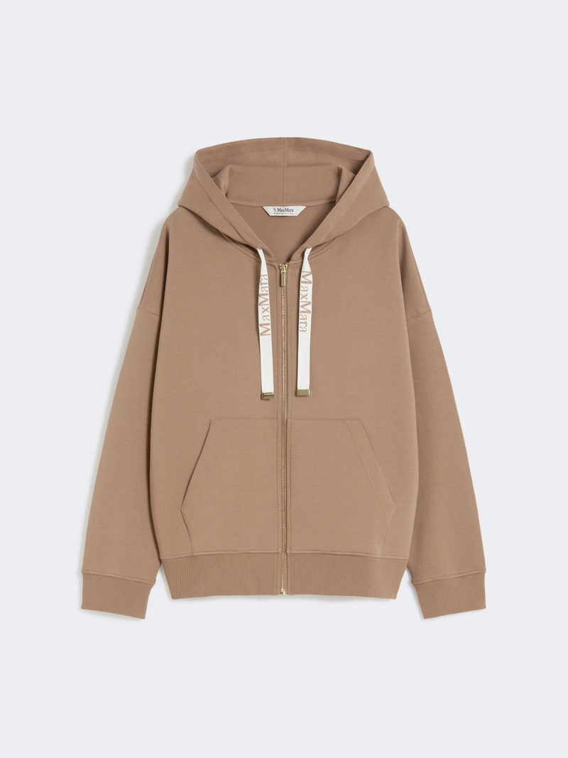 JOUR Technical jersey zip-up sweatshirt - CAMEL 1