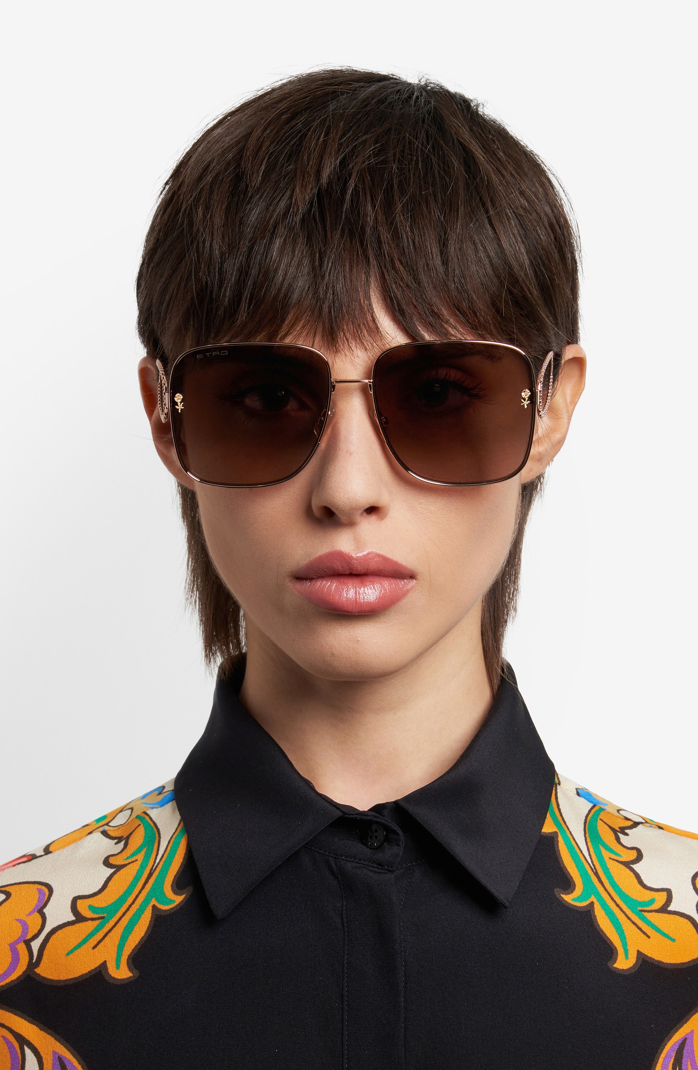Etro 61mm Gradient Square Sunglasses in Gold Copper/Brown Sf at Nordstrom - 3
