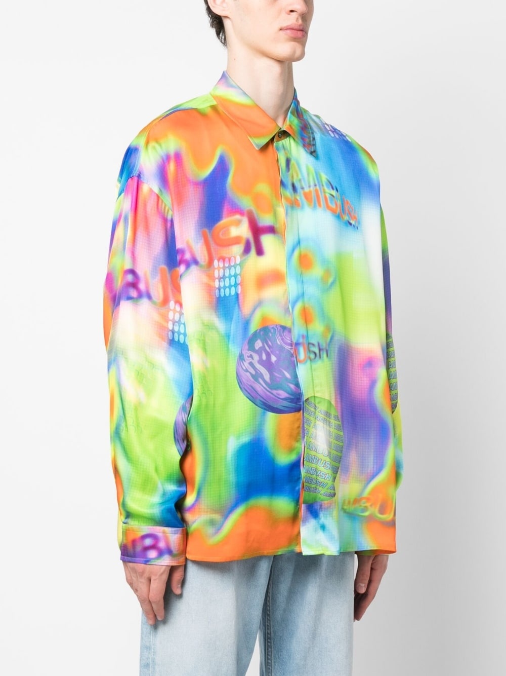 graphic-print long-sleeve shirt - 3