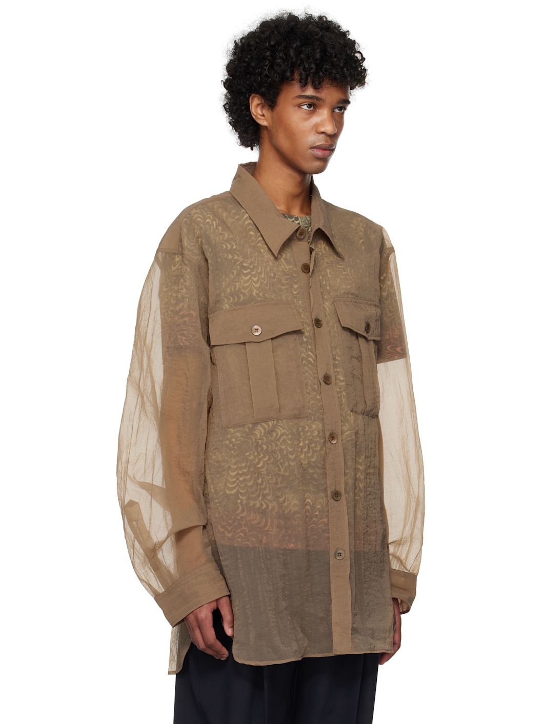 Brown Crinkled Shirt - 2