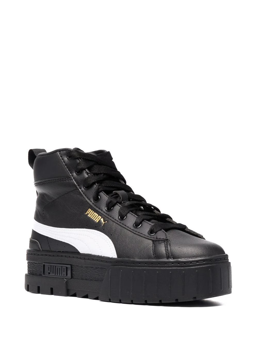 logo-print chunky high-top leather sneakers - 2