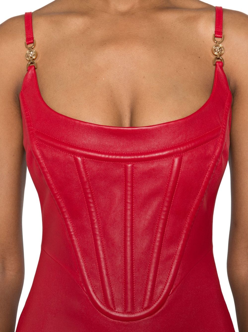 Medusa '95 corset leather midi dress - 5