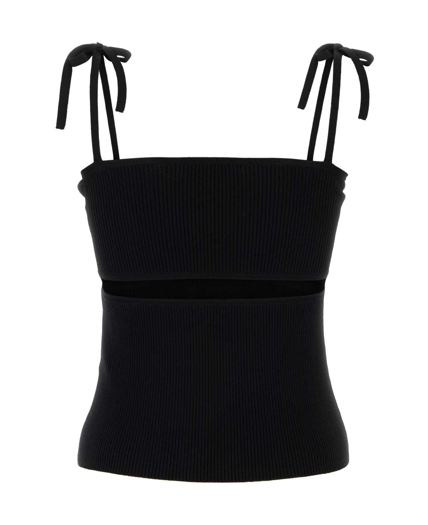 Black Stretch Viscose Blend Savera Top - 2