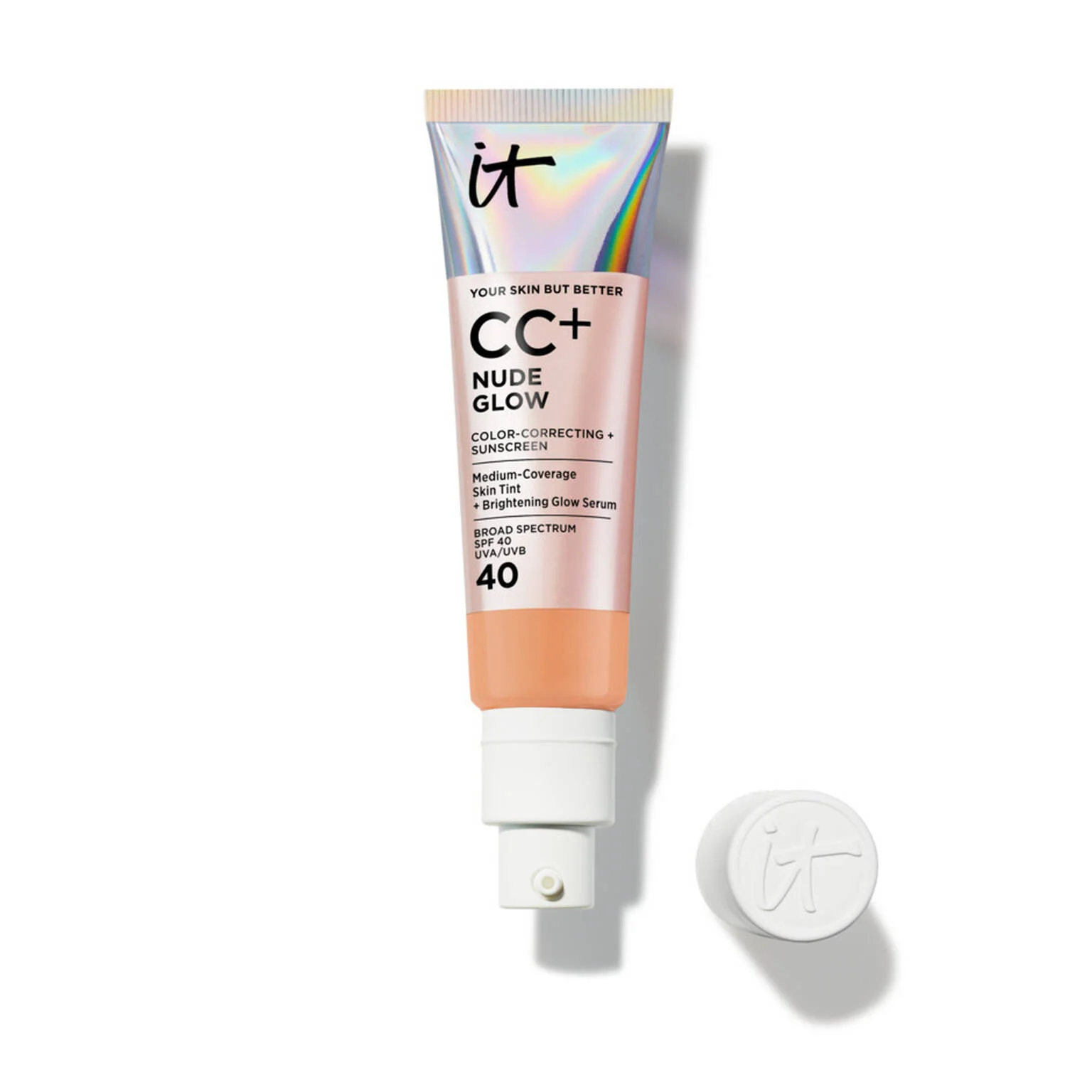 CC+ Nude Glow Lightweight Foundation + Glow Serum with SPF 40 - 1