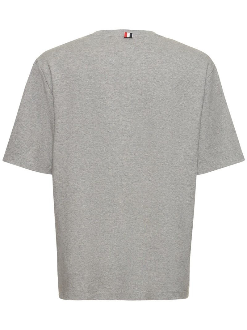 Cotton jersey t-shirt w/ striped trim - 5