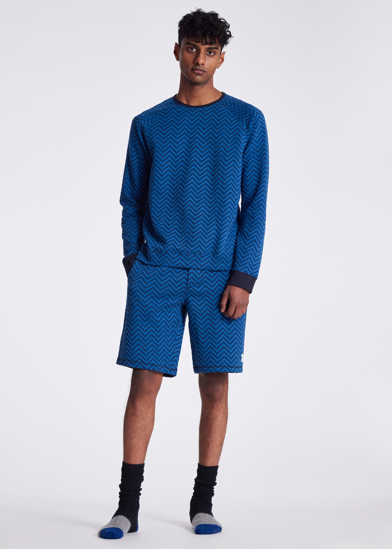 Zig Zag Jersey Lounge Shorts - 7