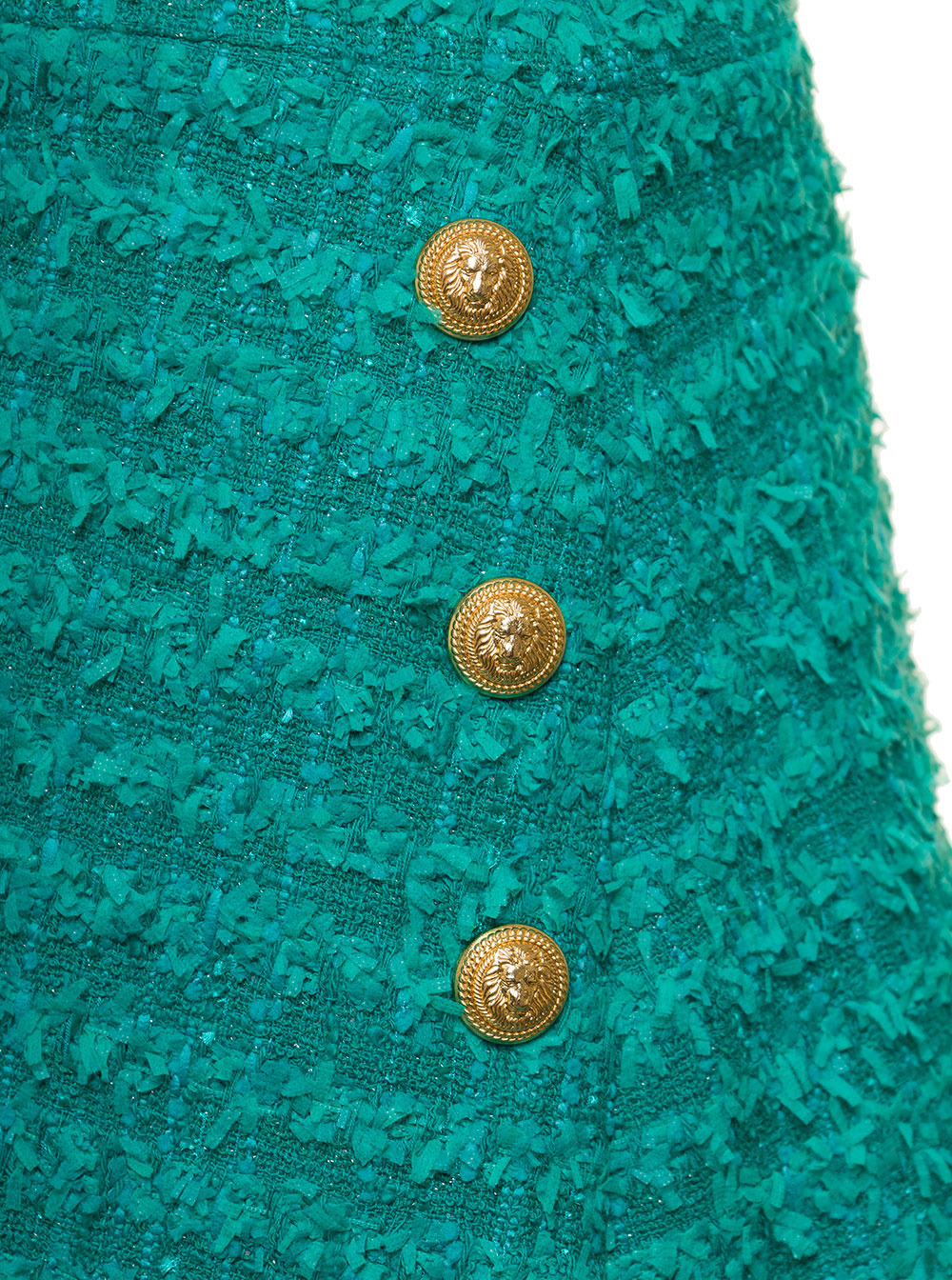 Balmain Women Green Shorts High Waist With Pinces And Fringed Hem In Tweed Woman - 3