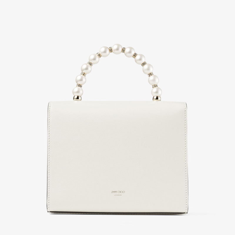 Avenue Tophandle/S
Latte Box Leather Top Handle Bag with Pearls 6