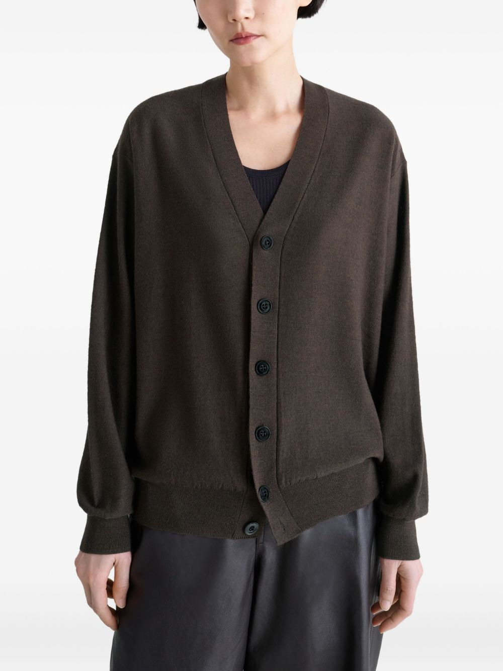twisted V-neck cardigan - 2