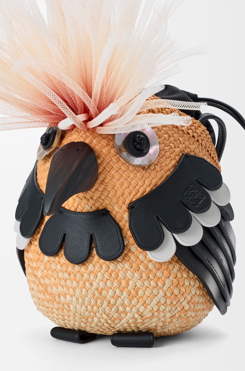 Bird bag in iraca palm and calfskin 7