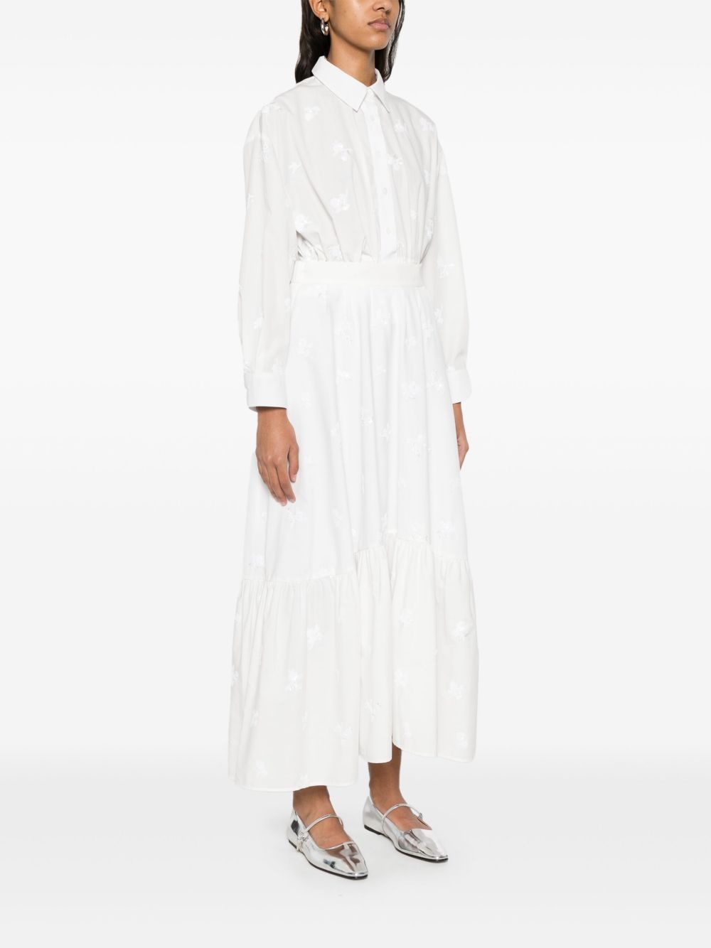 floral-embroidered maxi skirt - 3
