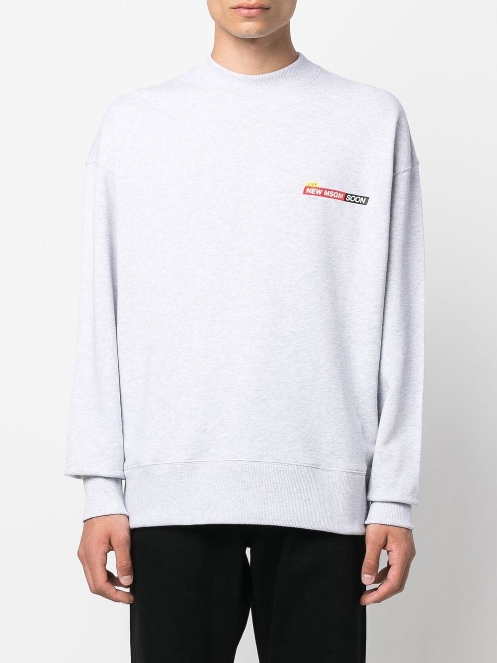 logo-print cotton sweatshirt - 3