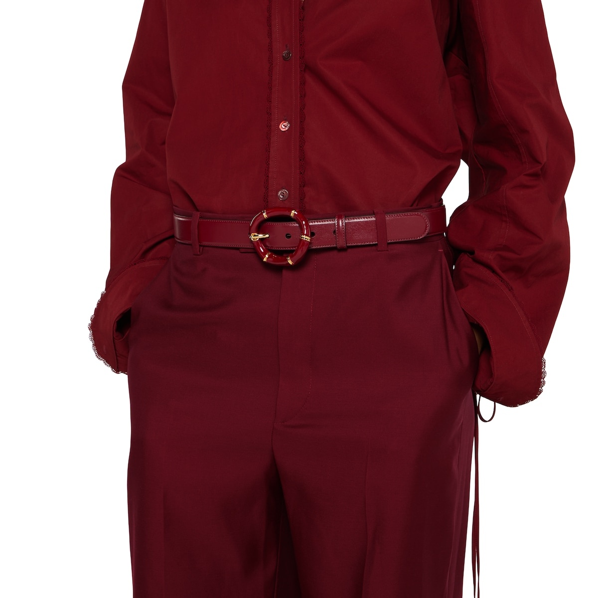 Belt with round bamboo buckle - 3