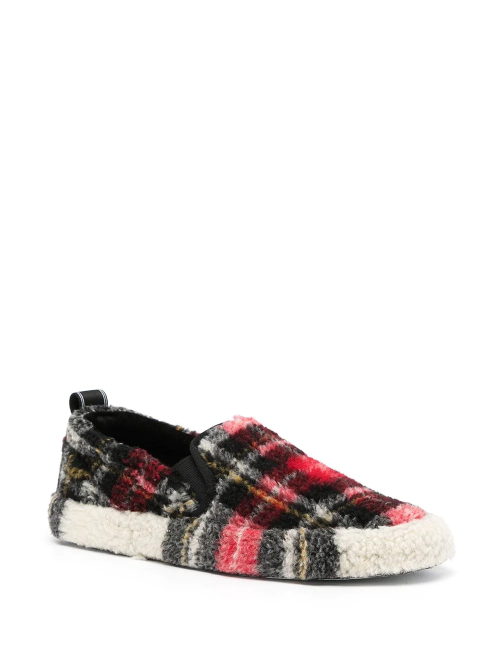 tartan eco-shearling slippers - 2