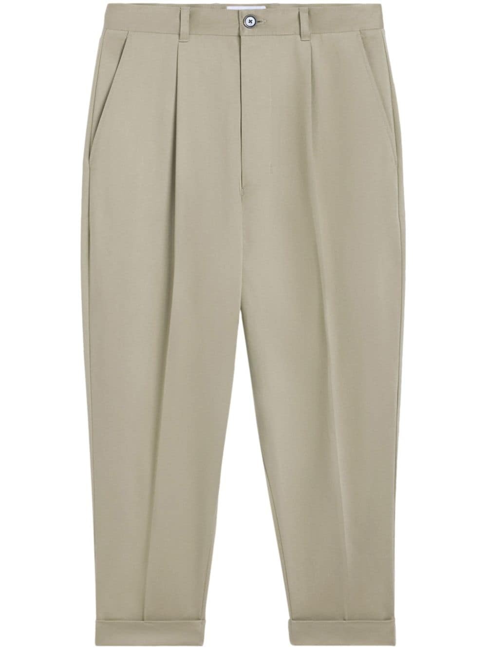 pressed-crease tapered trousers - 1