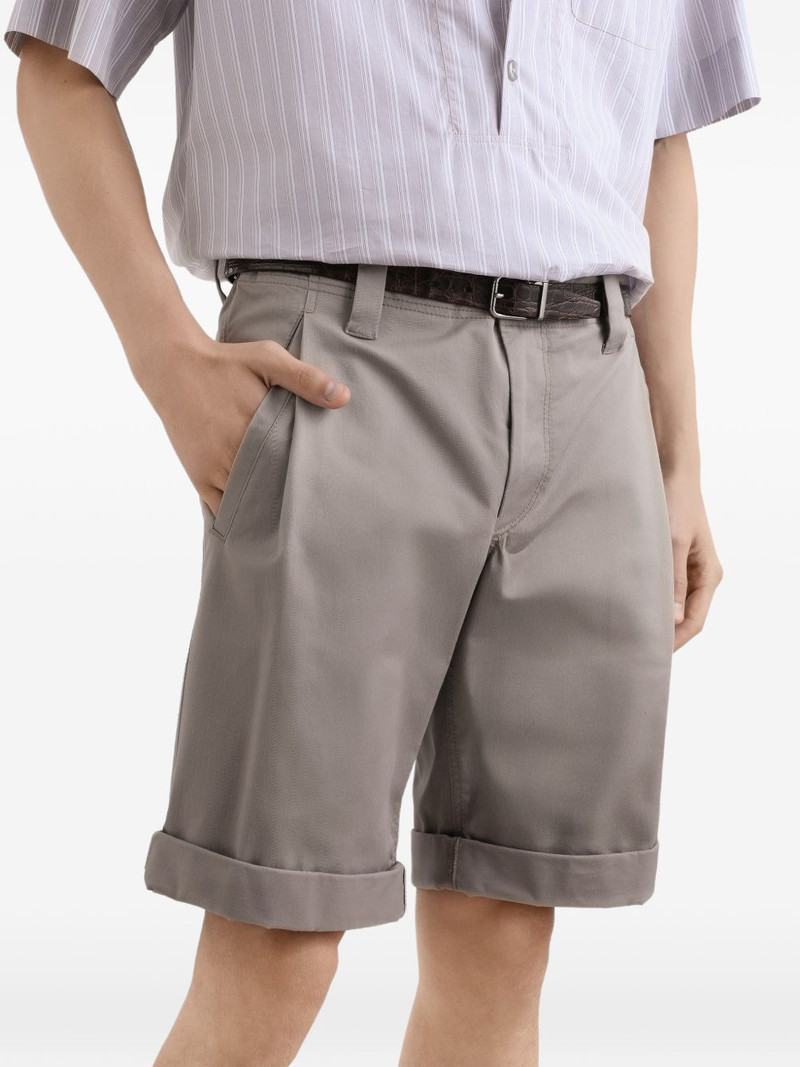 cuffed topstitched chino shorts 4