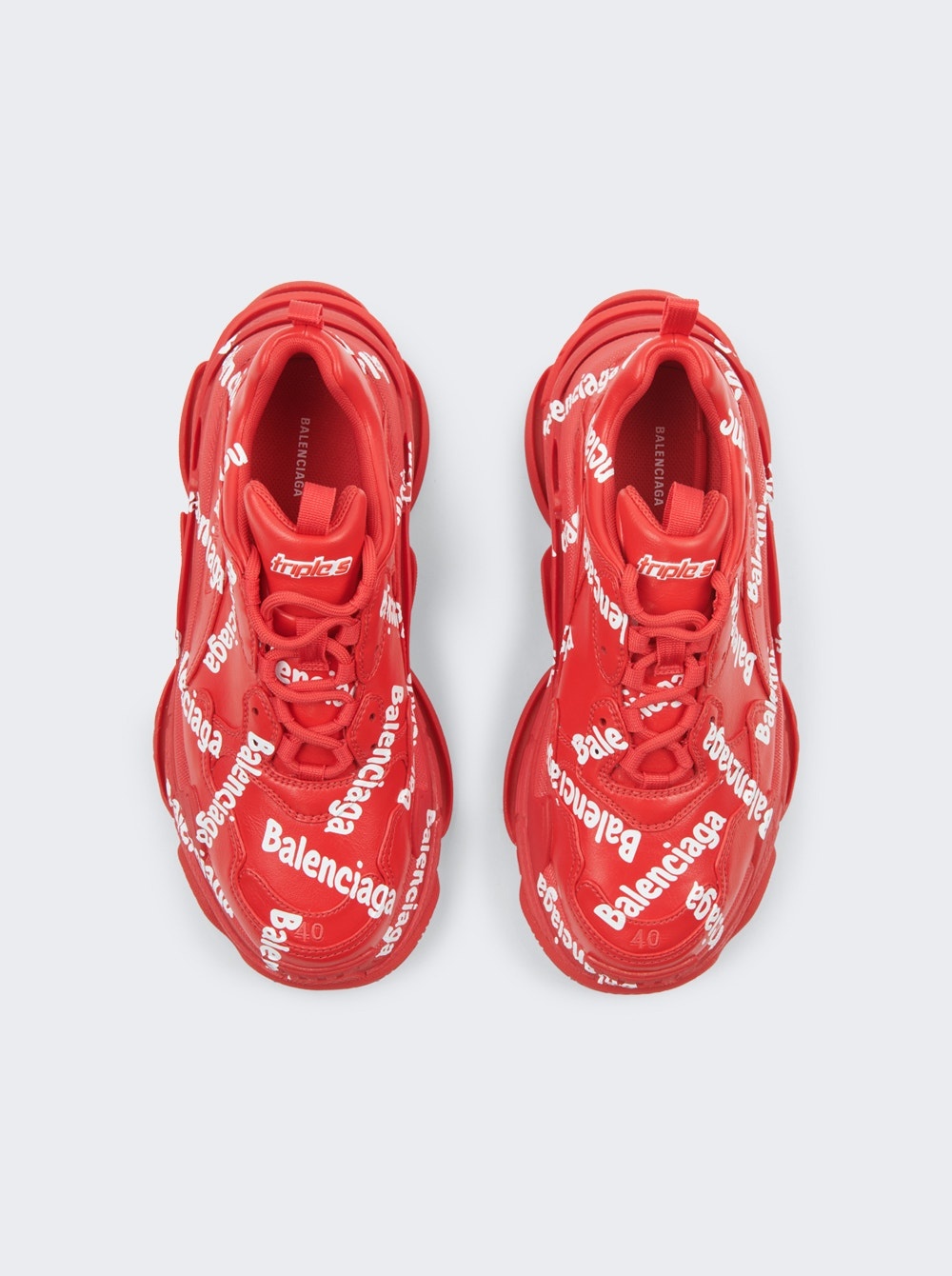 Triple S Logotype Sneaker Red - 3