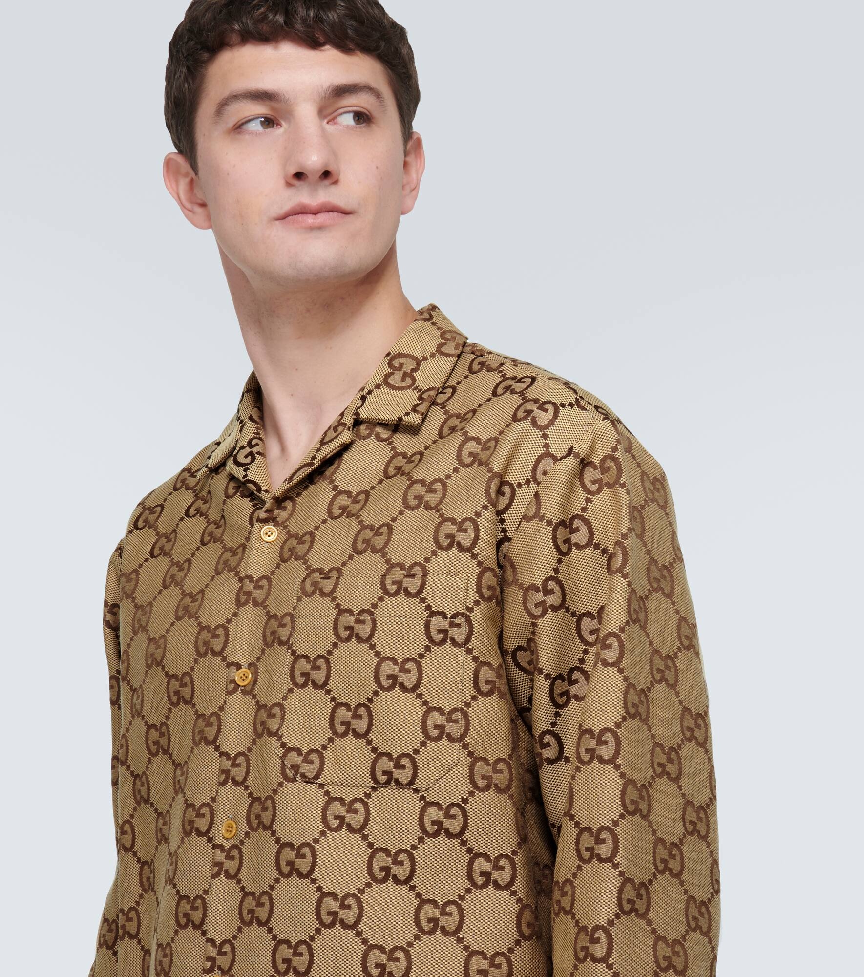 Maxi GG jacquard canvas shirt - 5