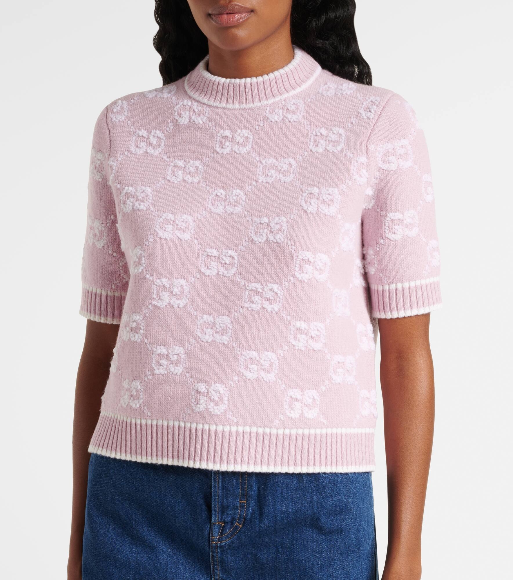 GG wool bouclé jacquard top - 5