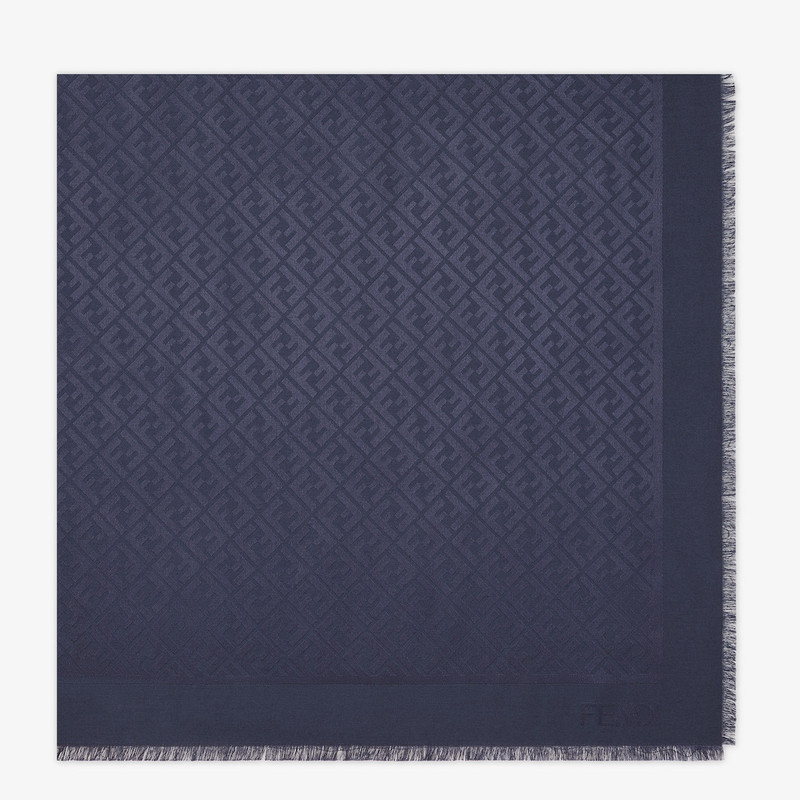 FF Shawl Navy blue silk and wool shawl 1