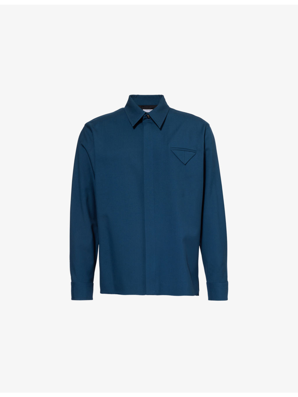 Flap-pocket long-sleeves relaxed-fit wool shirt - 1