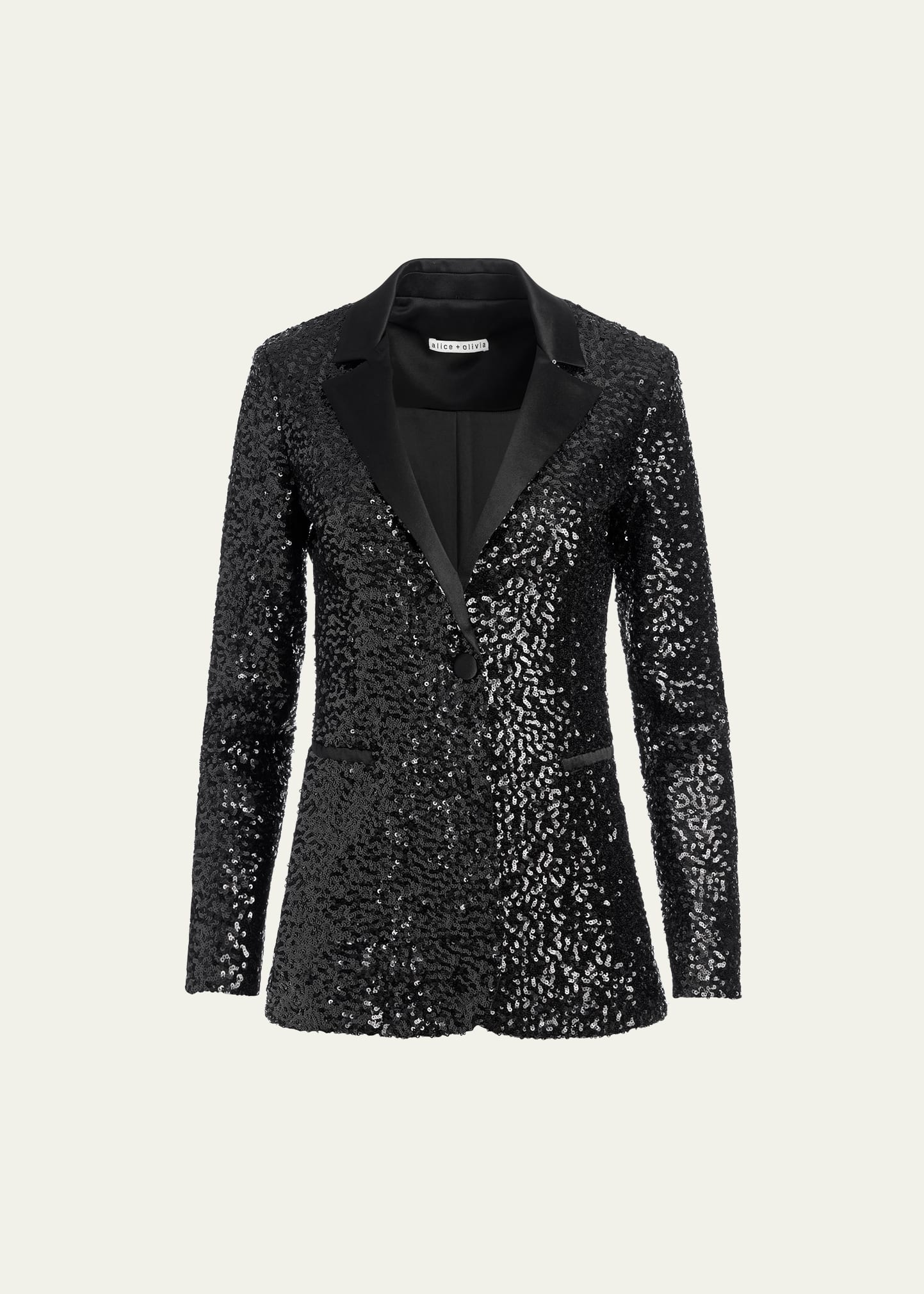 Alice Olivia Breann Sequin-Embellished Fitted Blazer