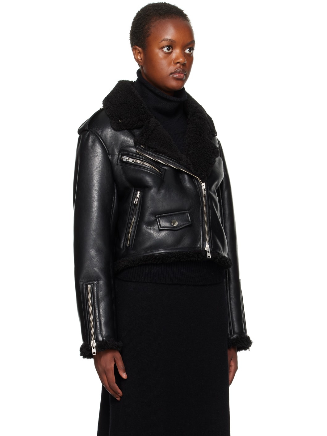 Black Lillia Faux-Leather Jacket - 2