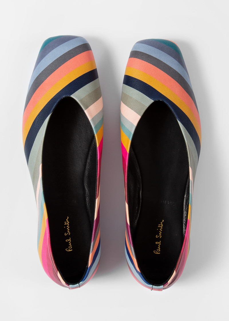 'Swirl' Print Leather 'Grace' Flats 5