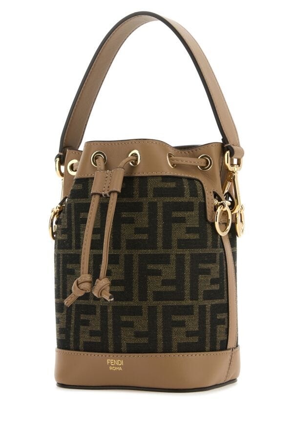 FENDI Fendi Woman Embroidered Canvas Mon Tresor Bucket Bag