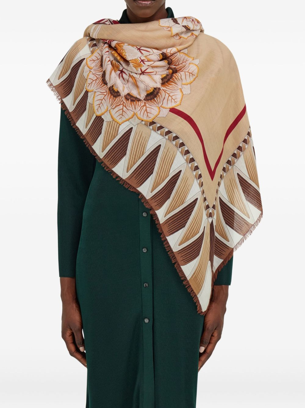 floral-print scarf - 2