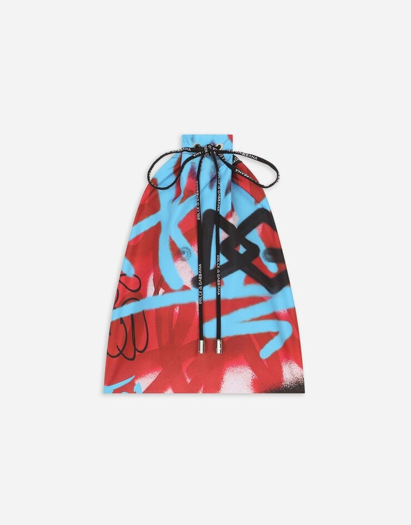 Dolce & Gabbana Short swim trunks with spray-paint graffiti print outlook