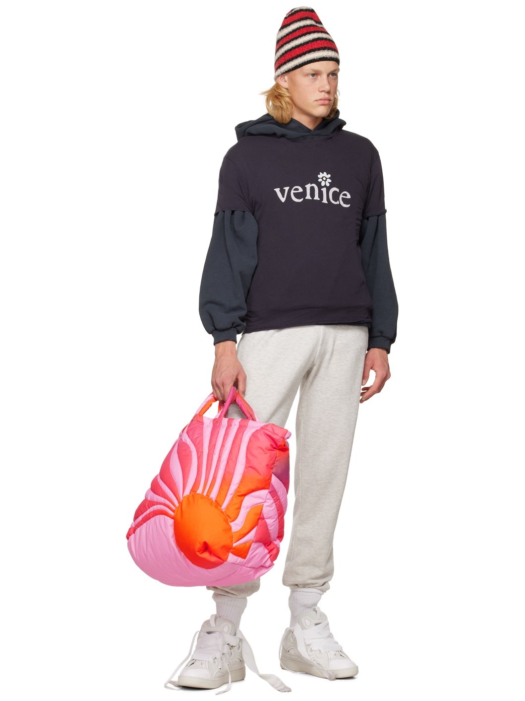 Pink & Orange Sunset Puffer Tote - 4