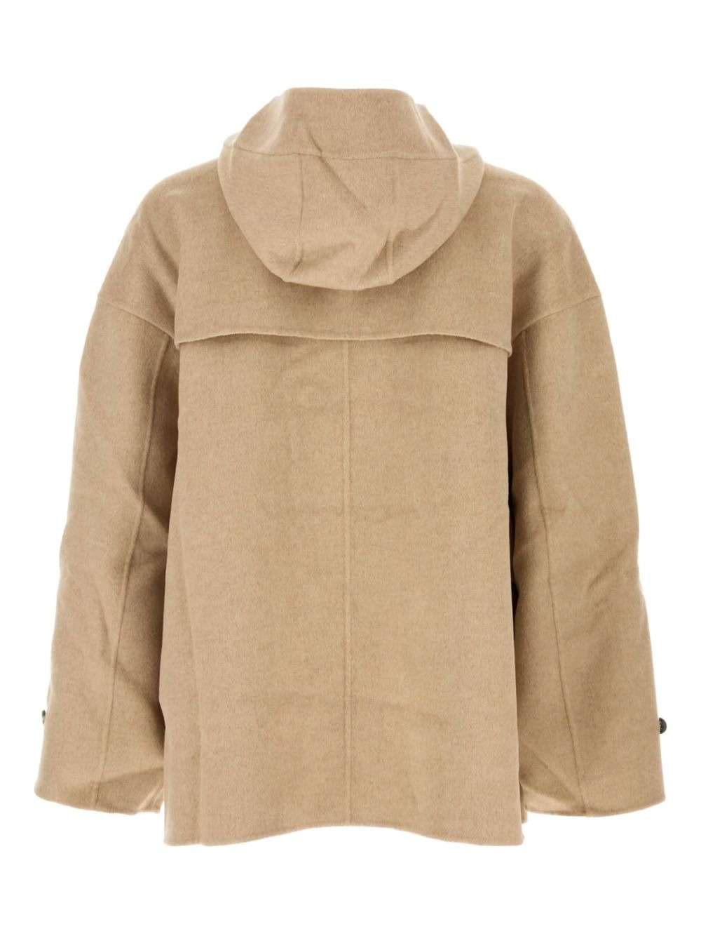 hooded wool double-breasted coat - 2