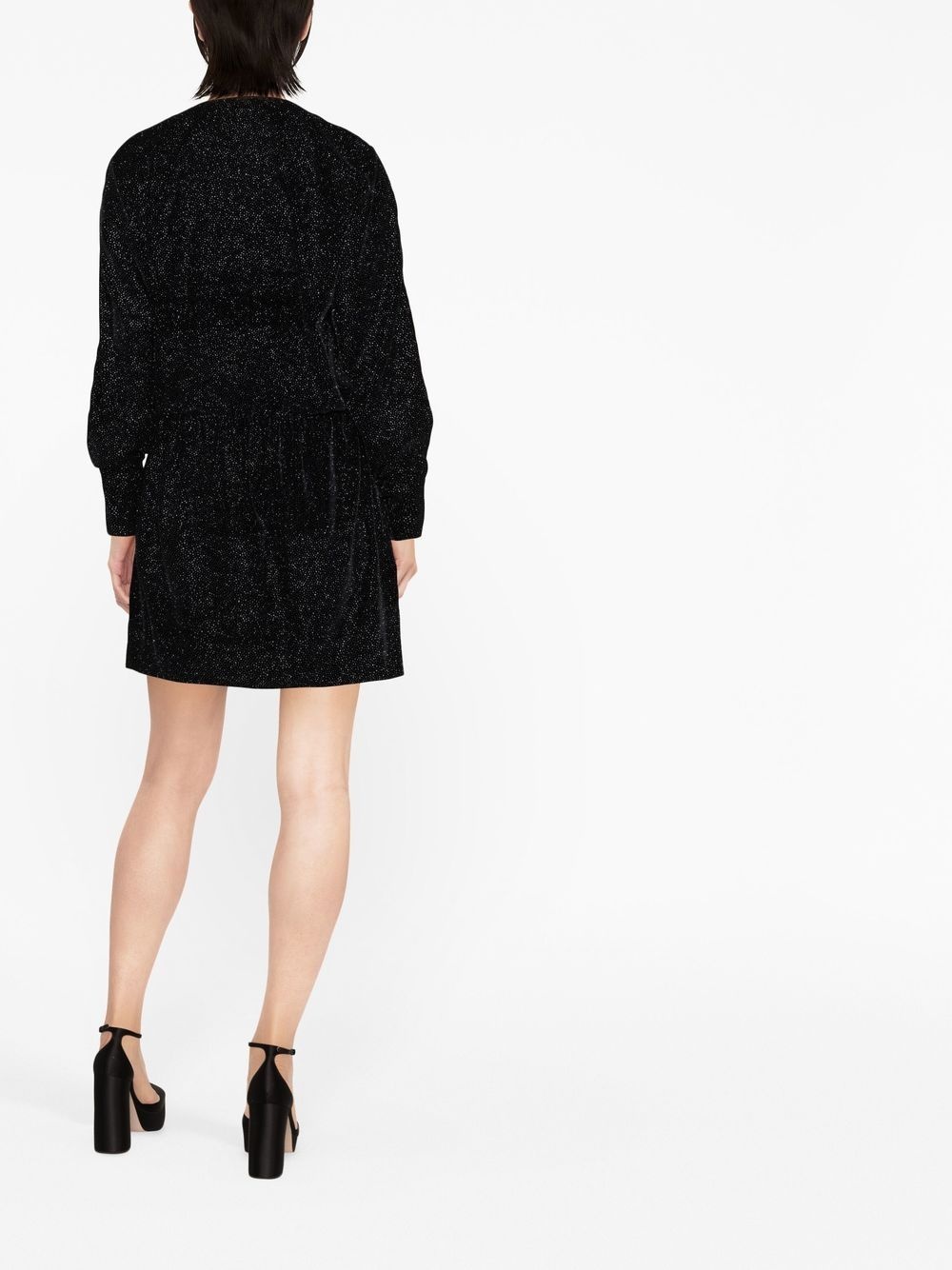 shimmer long-sleeve dress - 4