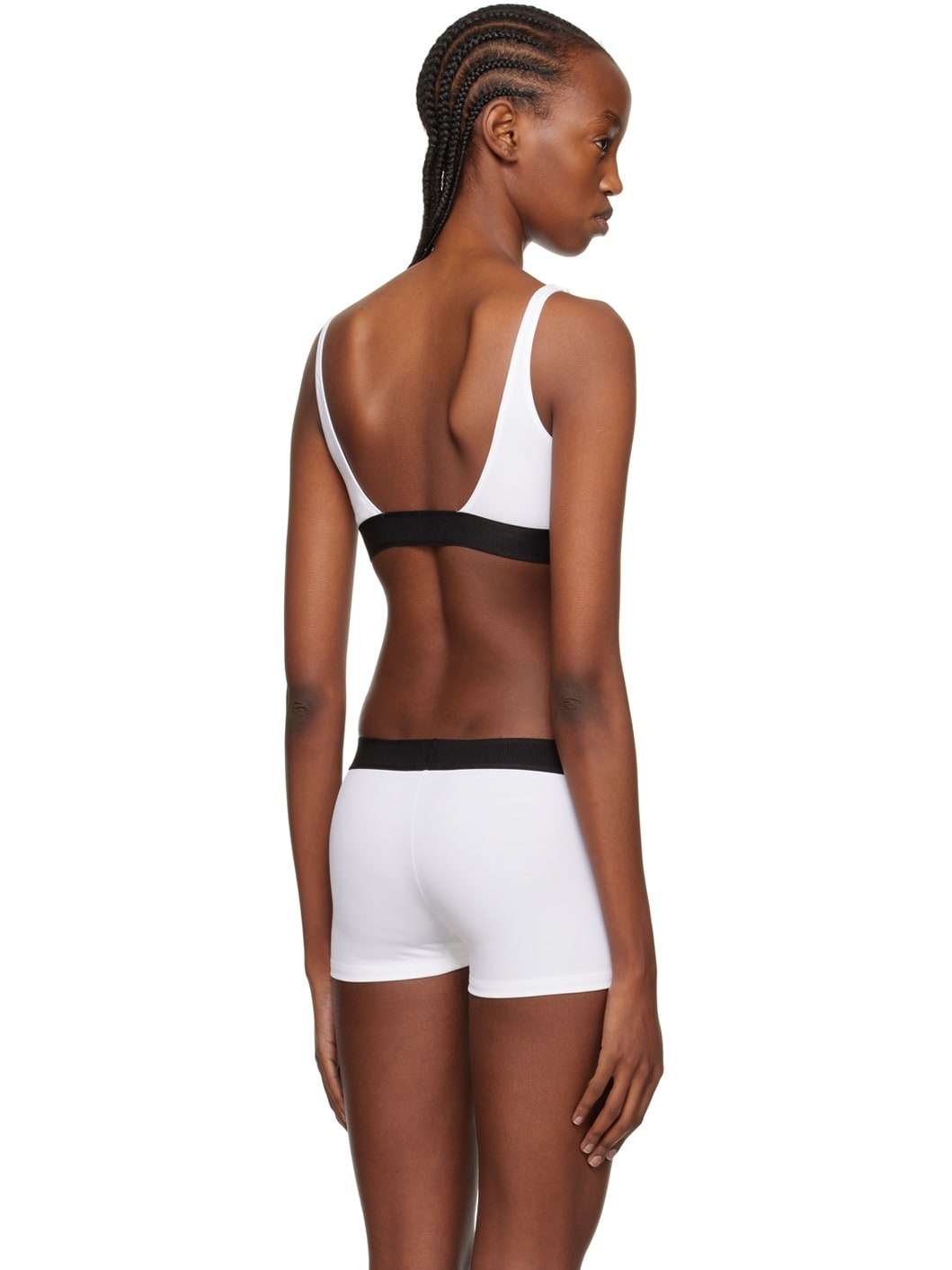 White Square Neck Bra - 3