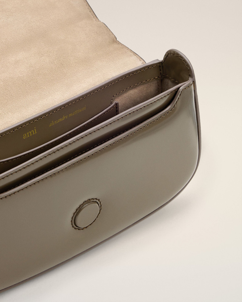 GREY GLAZED LEATHER SMALL CROSSBODY PARIS PARIS BAG 6