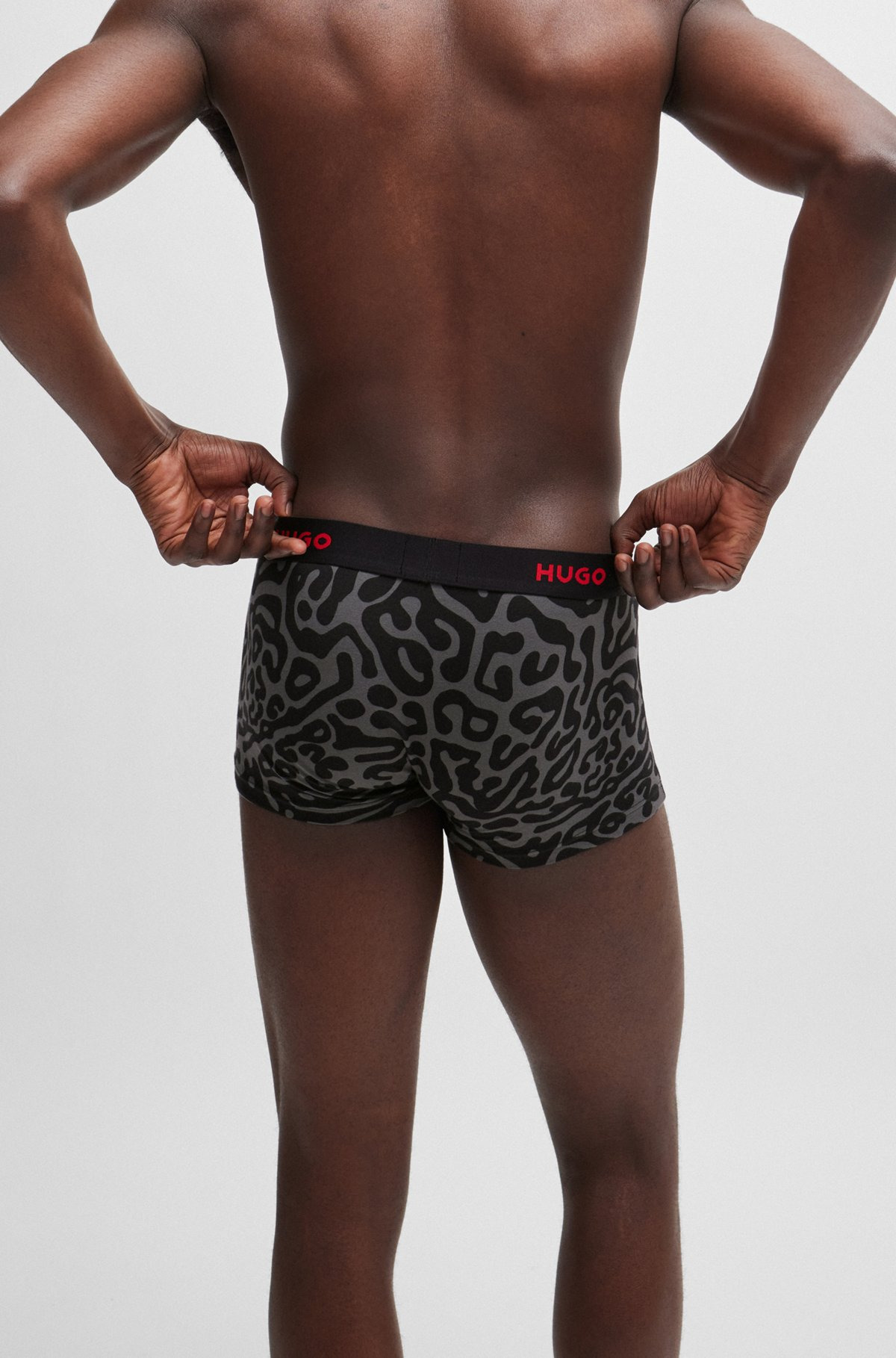 THREE-PACK OF STRETCH-COTTON TRUNKS WITH LOGO WAISTBANDS - 5