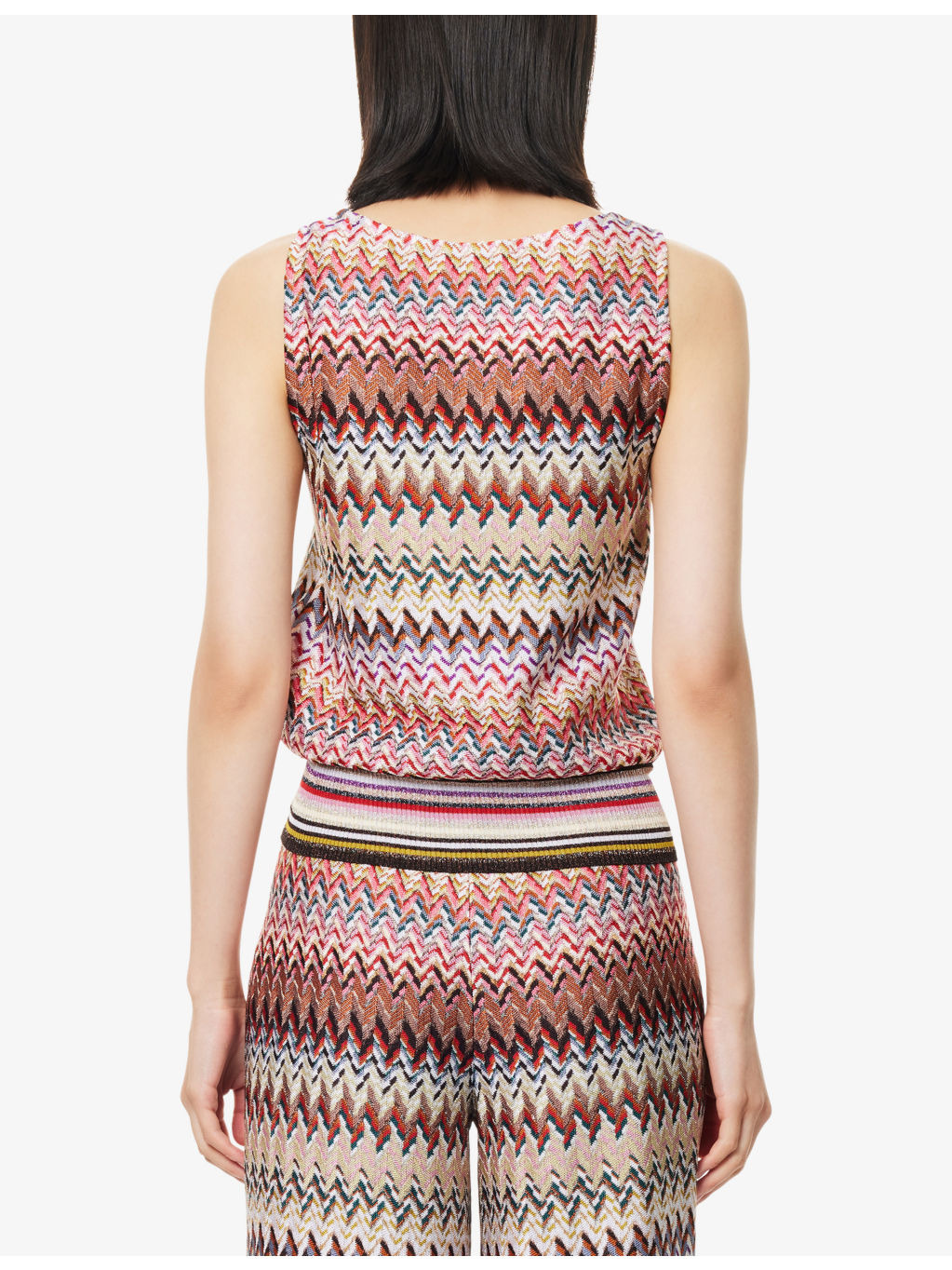 Chevron Scoop-Neck Knit Top - 4