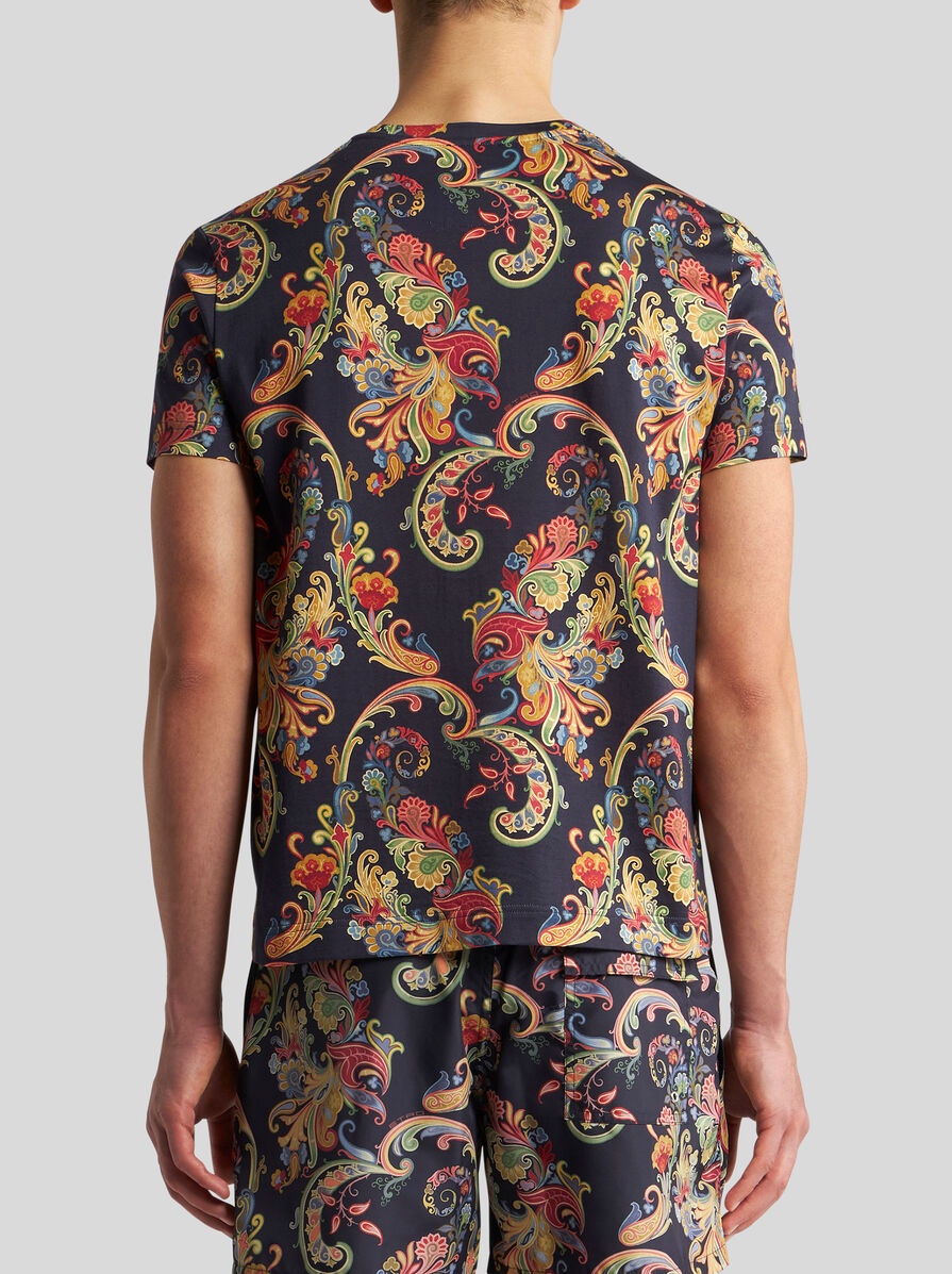 T-SHIRT WITH FLORAL PAISLEY PRINT - 5