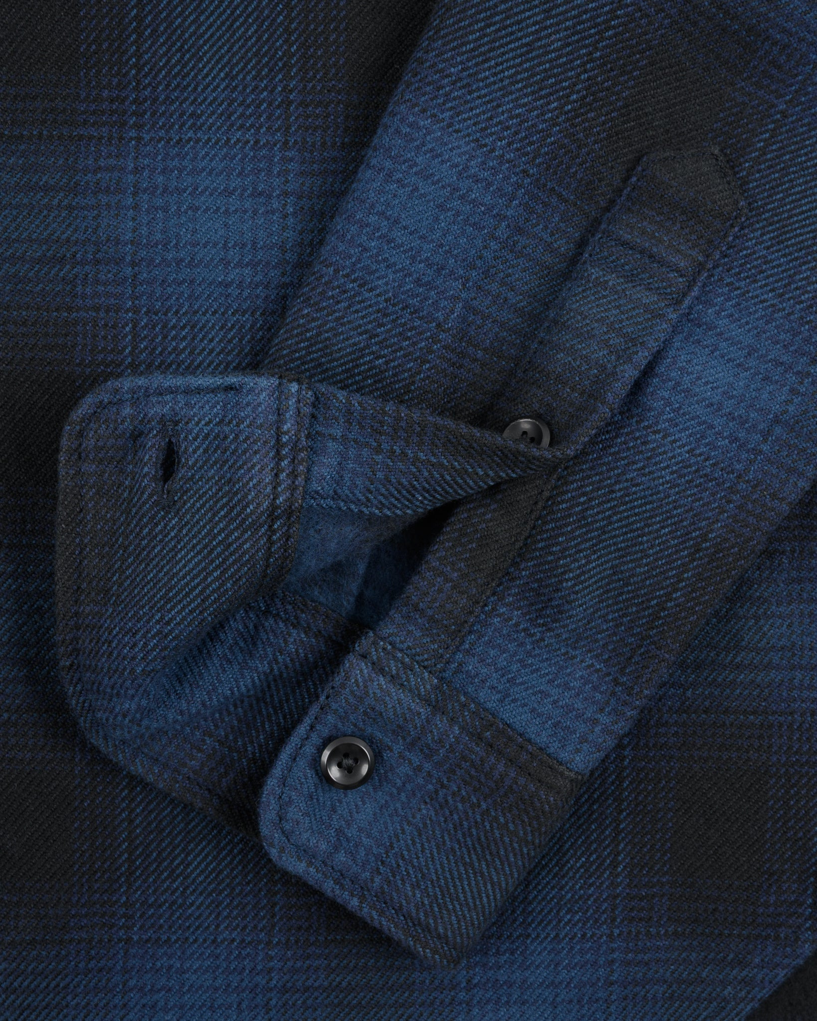 IHSH-265-NAV Ultra Heavy Flannel Ombré Check Work Shirt - Navy/Black - 10
