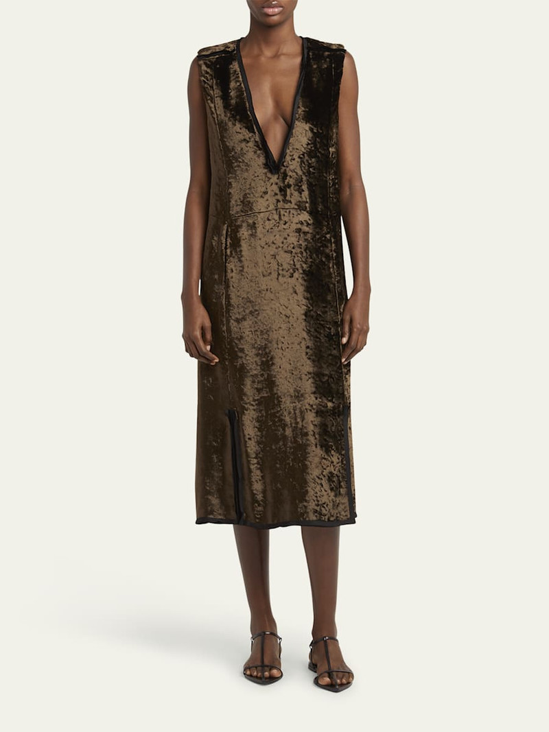 Jil Sander Deep V Neckline Straight Volume Dress outlook