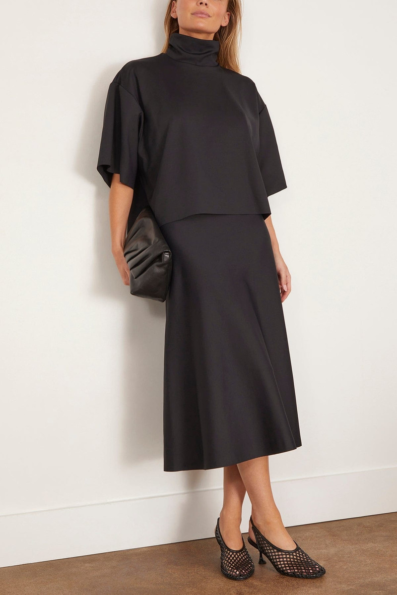 ROSETTA GETTY Boxy Turtleneck Top in Black outlook