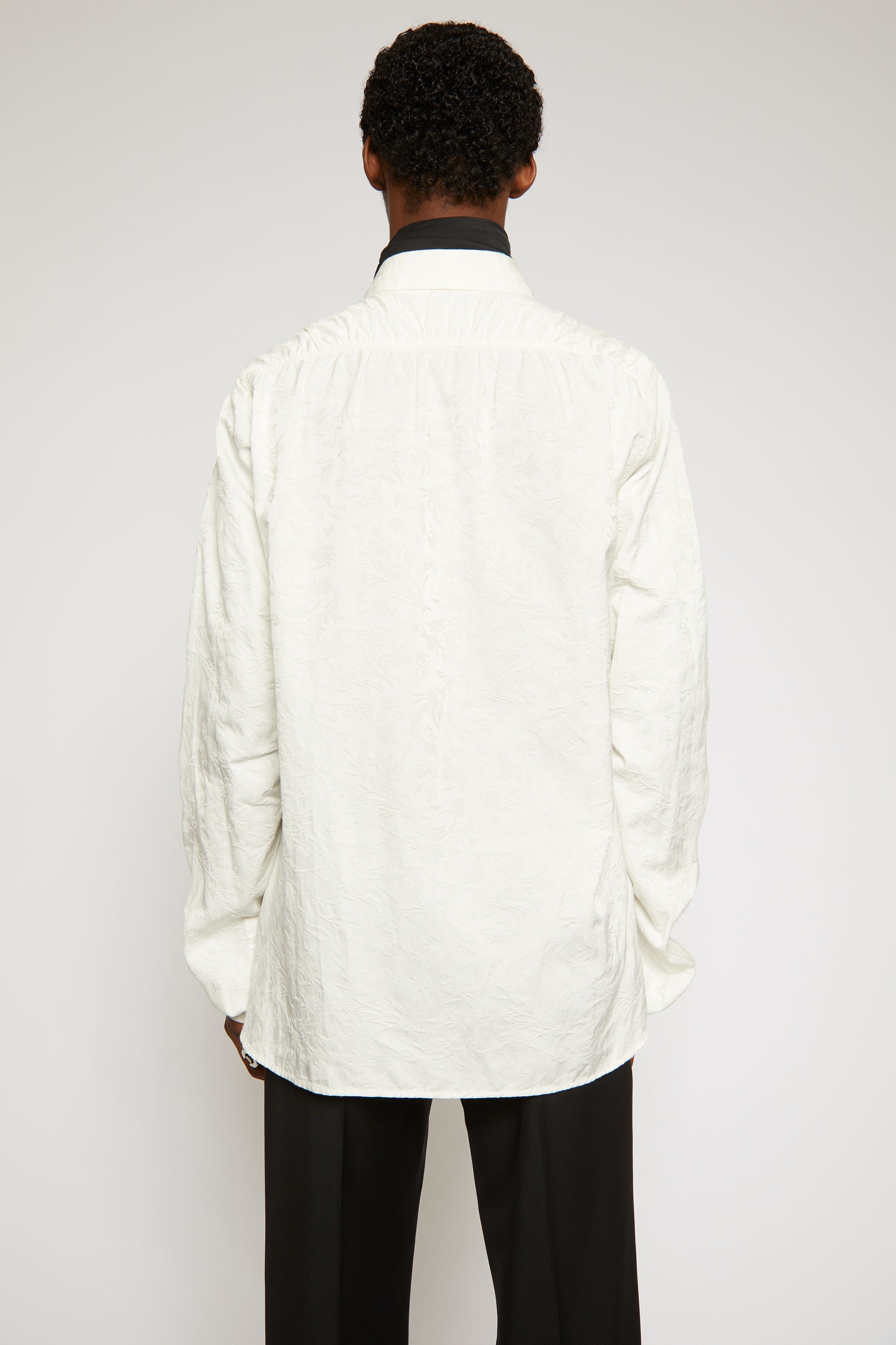 Floral jacquard shirt white - 4