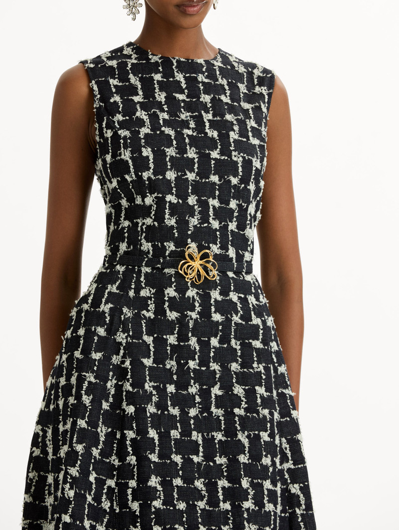 WOVEN DENIM JACQUARD MIDI DRESS 5