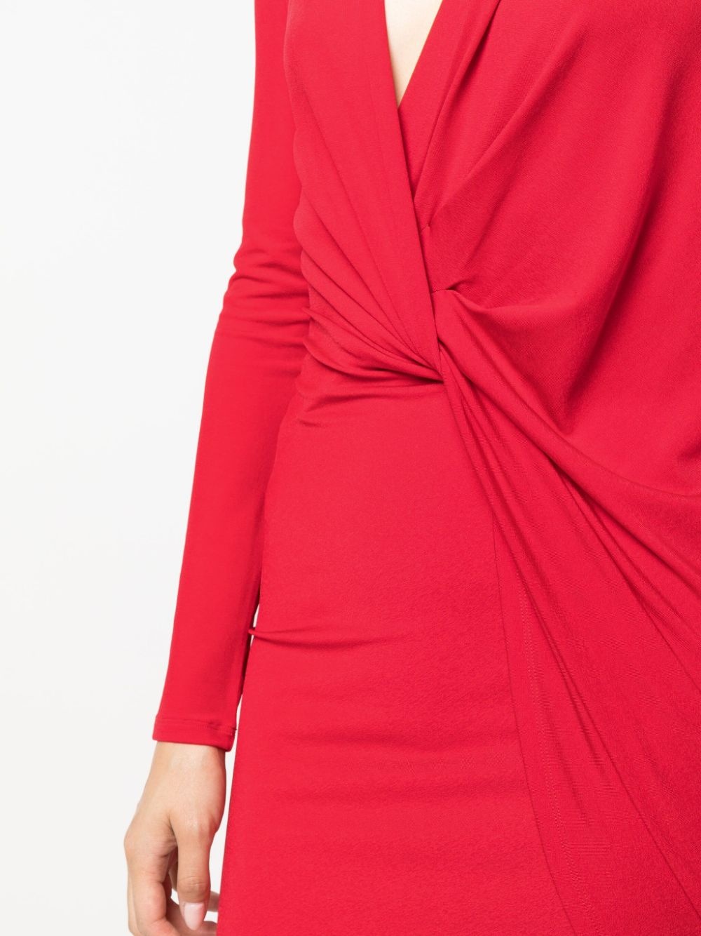 twist plunge jersey minidress - 5